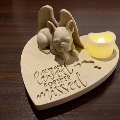 Tượng thiên thần chó French Bulldog tưởng niệm - Mãi mãi yêu thương, mãi nhớ về em