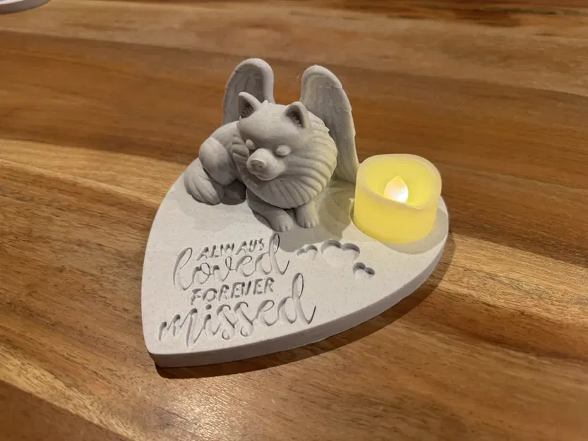 Tượng Tưởng Niệm Pomeranian Thiên Thần – Always Loved, Forever Missed - Image 2