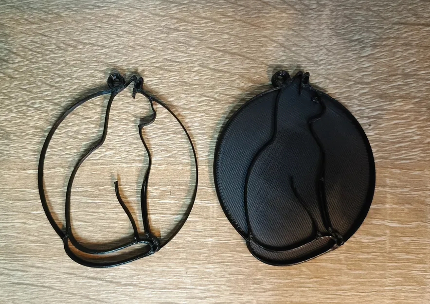 Mặt dây chuyền hình mèo trong vòng tròn - Mẫu in 3D dễ thương - Image 1