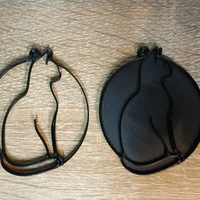 Mặt dây chuyền hình mèo trong vòng tròn - Mẫu in 3D dễ thương