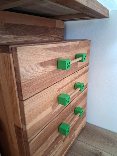 Tay nắm ngăn kéo hình Creeper Minecraft in 3D độc đáo - Image 1