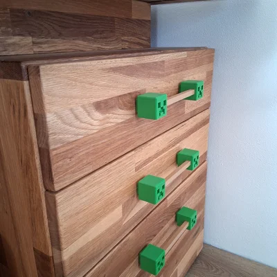 Tay nắm ngăn kéo hình Creeper Minecraft in 3D độc đáo