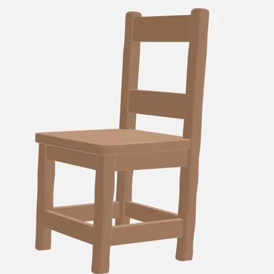 Mô hình ghế gỗ mini cho búp bê - File in 3D nhanh chóng