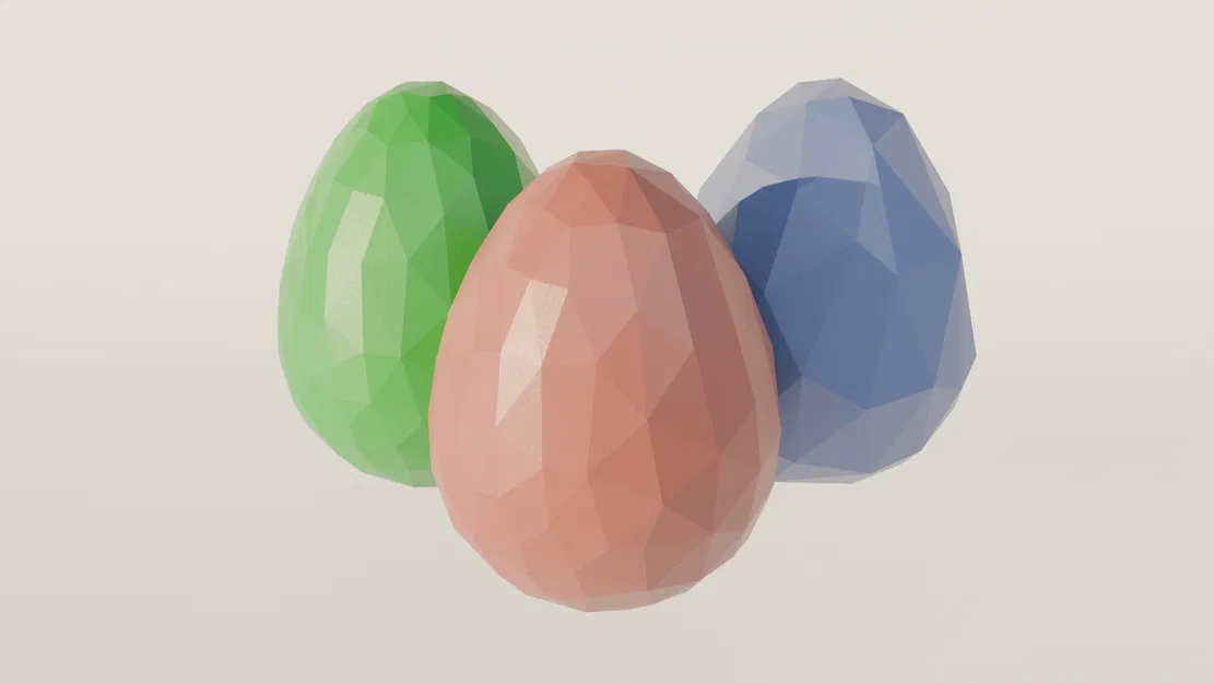 Mô hình trứng Phục Sinh Low Poly - Bộ 3 mẫu trang trí độc đáo - Image 1