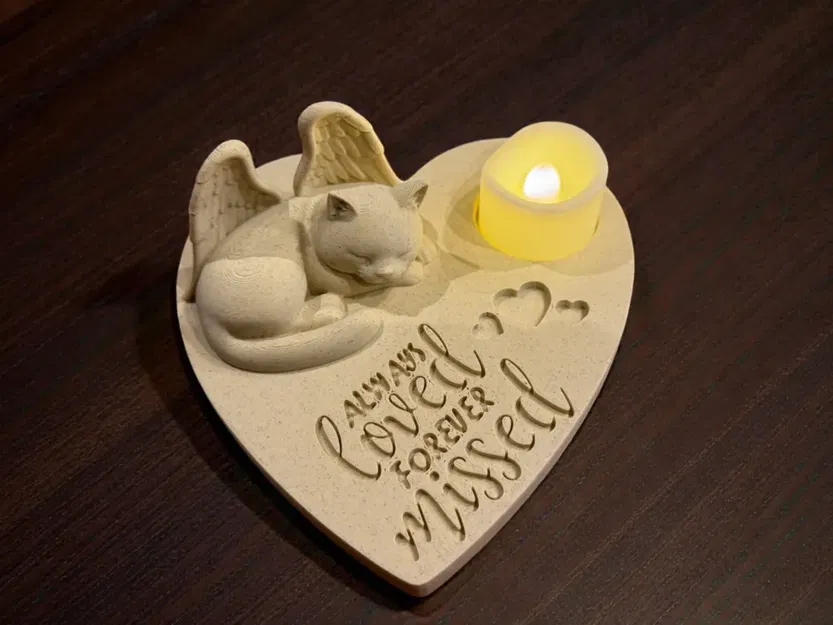 Tượng thiên thần tưởng niệm mèo British Shorthair - Always Loved Forever Missed - Image 1