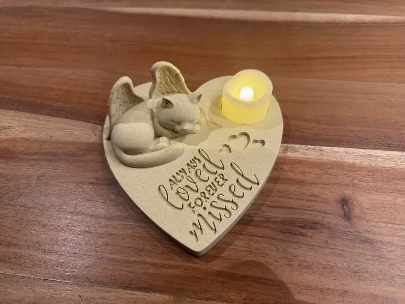 Tượng thiên thần tưởng niệm mèo British Shorthair - Always Loved Forever Missed - Image 2