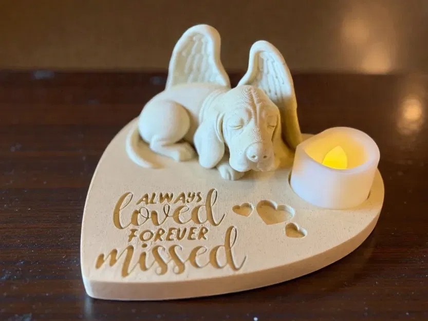 Tượng thiên thần Basset Hound tưởng niệm - Yêu thương mãi mãi, nhớ thương khôn nguôi - Image 1