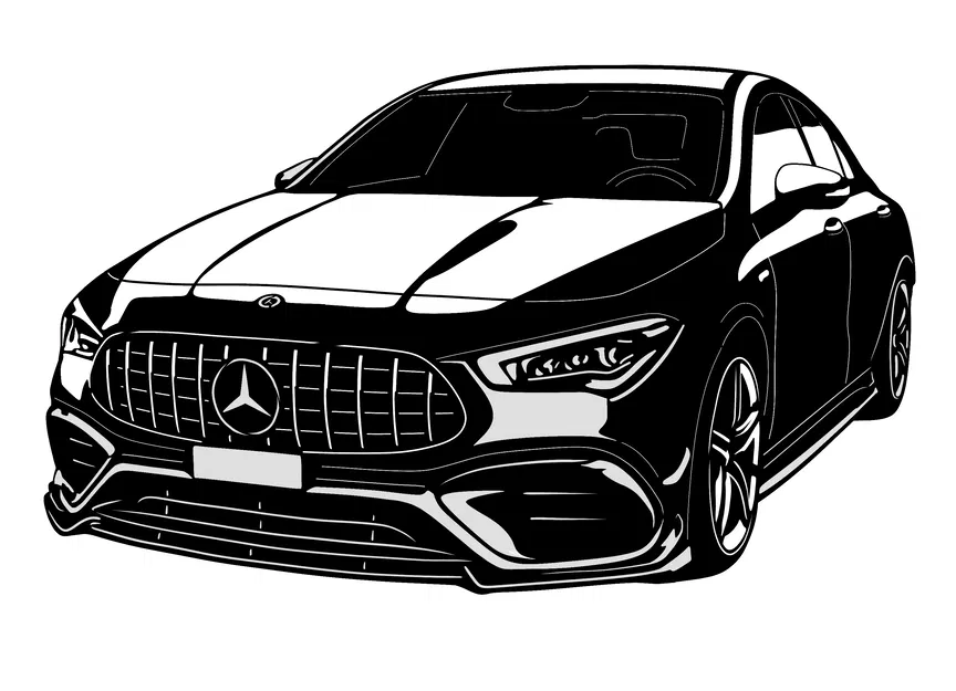 Mô hình trang trí tường nghệ thuật hình xe Mercedes - In 3D - Image 1