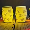 Đèn Litophane Tealight Họa Tiết Paw-Heart-Bone Dành Cho Người Yêu Chó - Thumbnail 1