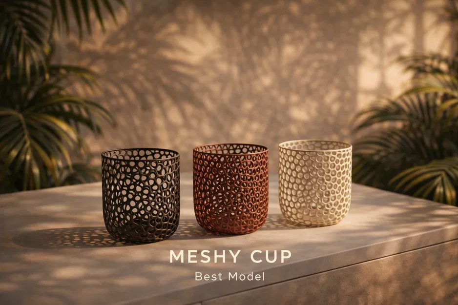 Meshy Cup - Cốc đựng đa năng thiết kế lưới 3D in ấn tượng - Image 1
