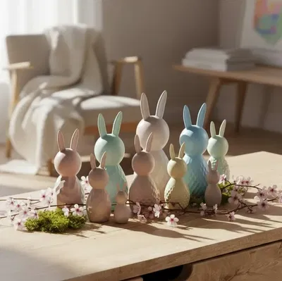 Bộ sưu tập Thỏ Phục sinh – 10 mẫu họa tiết – Có thể thay đổi kích thước