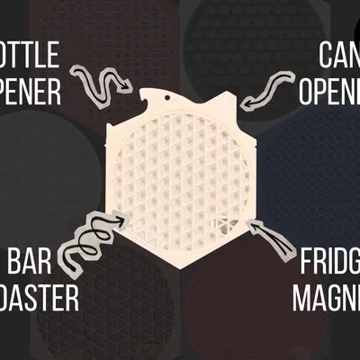 SnapBar - Hệ thống lót ly mô-đun đa năng: Mở bia, mở lon & nam châm dán tủ lạnh