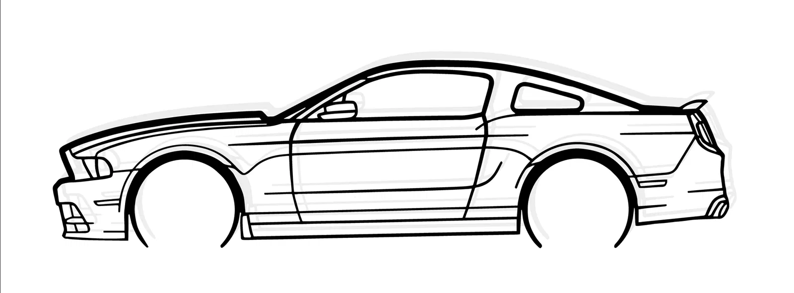 Mô hình trang trí tường Ford Mustang 2013 (Silhouette) - Image 1