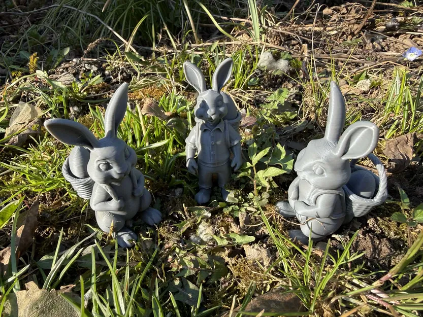 Bộ sưu tập thỏ Phục sinh cùng giỏ và trứng - Image 1