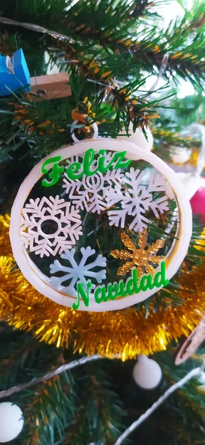 Đồ trang trí cây thông Noel họa tiết bông tuyết - Feliz Navidad - Image 1