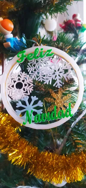 Đồ trang trí cây thông Noel họa tiết bông tuyết - Feliz Navidad - Image 2