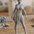 Mô hình nữ chiến binh Ninja đeo mặt nạ 3D (file in STL) - Thumbnail 1