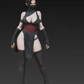 Mô hình nữ chiến binh Ninja đeo mặt nạ 3D (file in STL) - Thumbnail 5