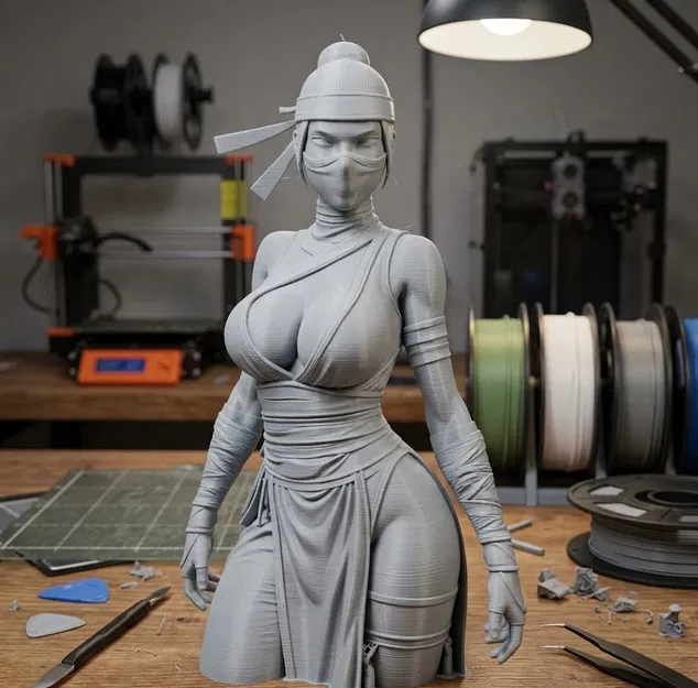 Mô hình tượng nữ Ninja chiến binh (Ninja Girl Fighter Bust) in 3D - Image 1