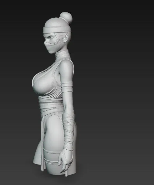 Mô hình tượng nữ Ninja chiến binh (Ninja Girl Fighter Bust) in 3D - Image 2