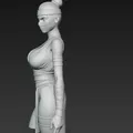 Mô hình tượng nữ Ninja chiến binh (Ninja Girl Fighter Bust) in 3D - Thumbnail 2