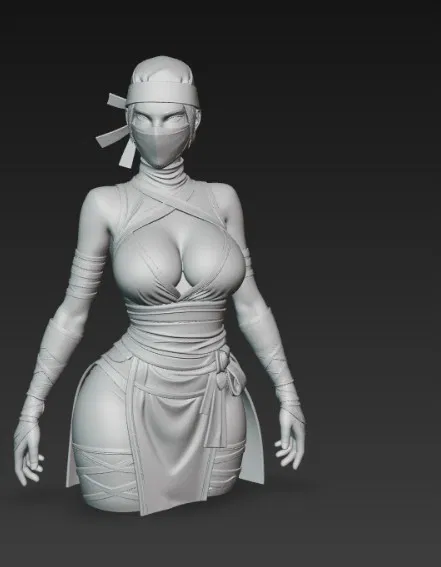 Mô hình tượng nữ Ninja quyến rũ (Sexy Ninja Woman Bust) in 3D - Image 3