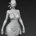 Mô hình tượng nữ Ninja quyến rũ (Sexy Ninja Woman Bust) in 3D - Thumbnail 3