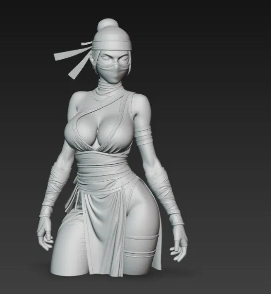 Mô hình tượng nữ Ninja chiến binh (Ninja Girl Fighter Bust) in 3D - Image 3