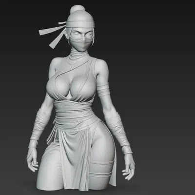 Mô hình tượng nữ Ninja chiến binh (Ninja Girl Fighter Bust) in 3D