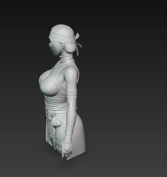 Mô hình tượng nữ Ninja quyến rũ (Sexy Ninja Woman Bust) in 3D - Image 5