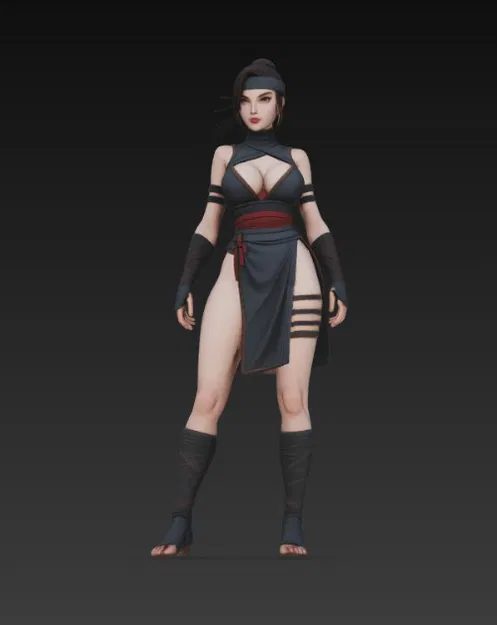 Mô hình tượng nữ Ninja 3D - Thiết kế quyến rũ cho người sưu tầm - Image 5