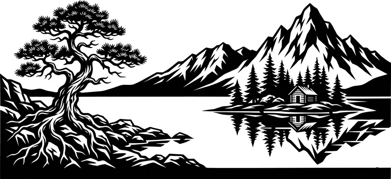 Tranh treo tường 3D phong cảnh núi non nghệ thuật hiện đại - Image 1