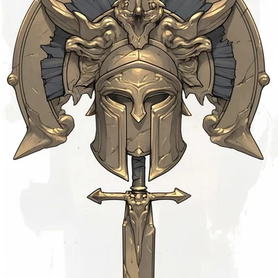 Mẫu in 3D ghim cài áo Brooch chiến binh cổ đại cực chi tiết