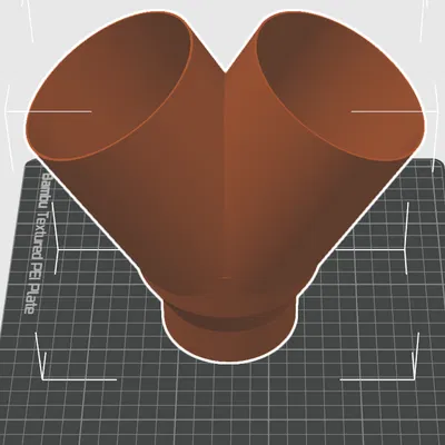 Khớp nối chữ Y 75x100mm cho hệ thống Webasto (Thiết kế 3D)