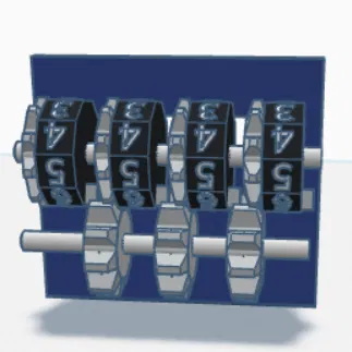 Mô hình bộ đếm cơ học 4 chữ số bằng in 3D tinh tế