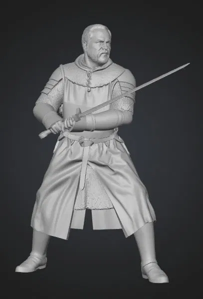 Mô hình 3D hiệp sĩ Crusader tại cổng thành đầy oai vệ - Image 1