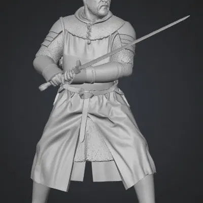 Mô hình 3D hiệp sĩ Crusader tại cổng thành đầy oai vệ