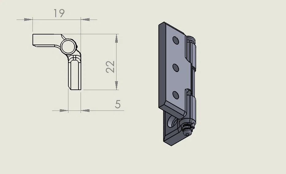 Bản lề 3D in ấn 31x40mm có chốt khóa thông minh - Image 3