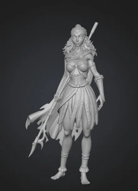 Mô hình 3D Ember Huntress - Nữ chiến binh bộ lạc ấn tượng - Image 1
