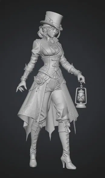 Mô hình 3D Người gác đèn phong cách Steampunk cực đẹp và chi tiết - Image 1