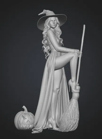 Mô hình phù thủy quyến rũ Moonlit Witch in Graveyard cho Halloween - Image 1