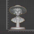 Mô hình tượng bán thân Monkey D. Luffy - One Piece (File in 3D STL) - Thumbnail 3