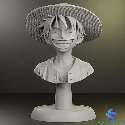 Mô hình tượng bán thân Monkey D. Luffy - One Piece (File in 3D STL)