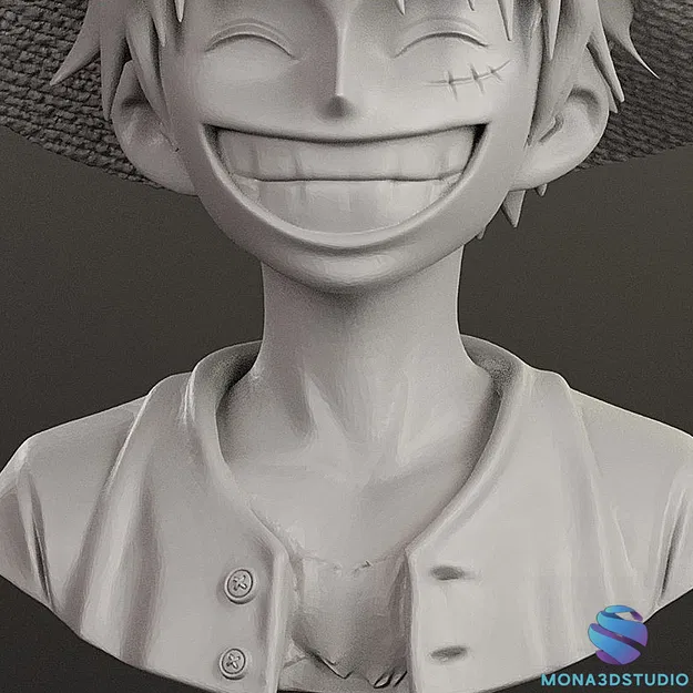 Mô hình tượng bán thân Monkey D. Luffy - One Piece (File in 3D STL) - Image 7