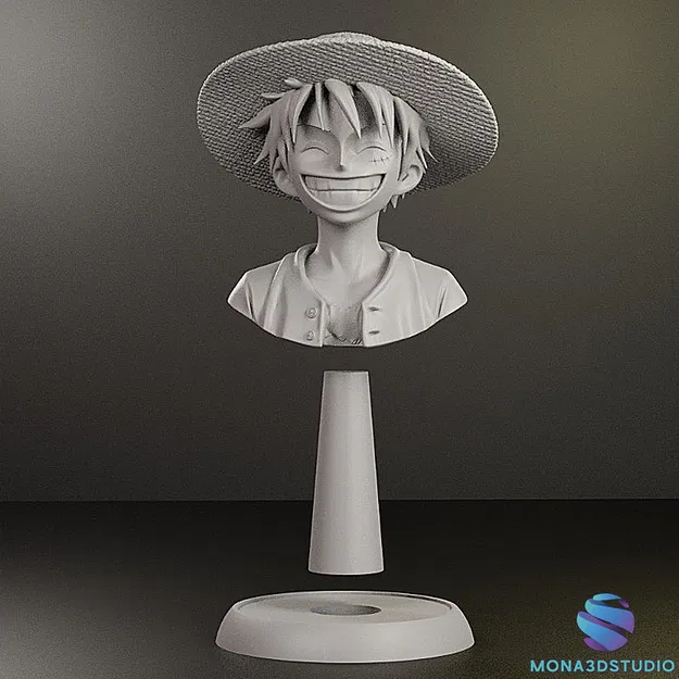 Mô hình tượng bán thân Monkey D. Luffy - One Piece (File in 3D STL) - Image 8