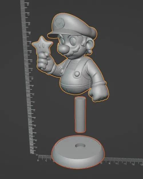 Mô hình 3D STL Tượng bán thân Super Mario cầm ngôi sao Super Star - Image 3