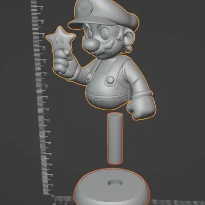 Mô hình 3D STL Tượng bán thân Super Mario cầm ngôi sao Super Star