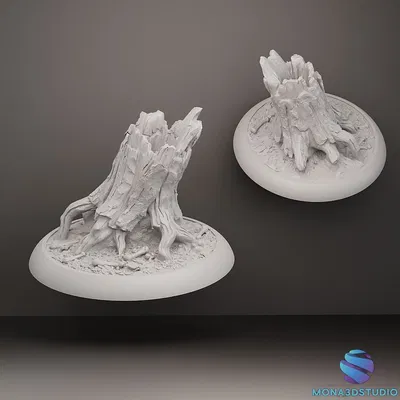 Gốc Cây Cổ Thụ Với Xương - Địa Hình Mô Hình Cho Wargame và RPG (Kèm File STL)