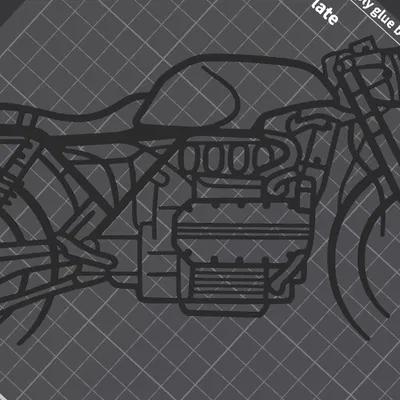 Mô hình trang trí treo tường BMW K1100 Cafe Racer in 3D