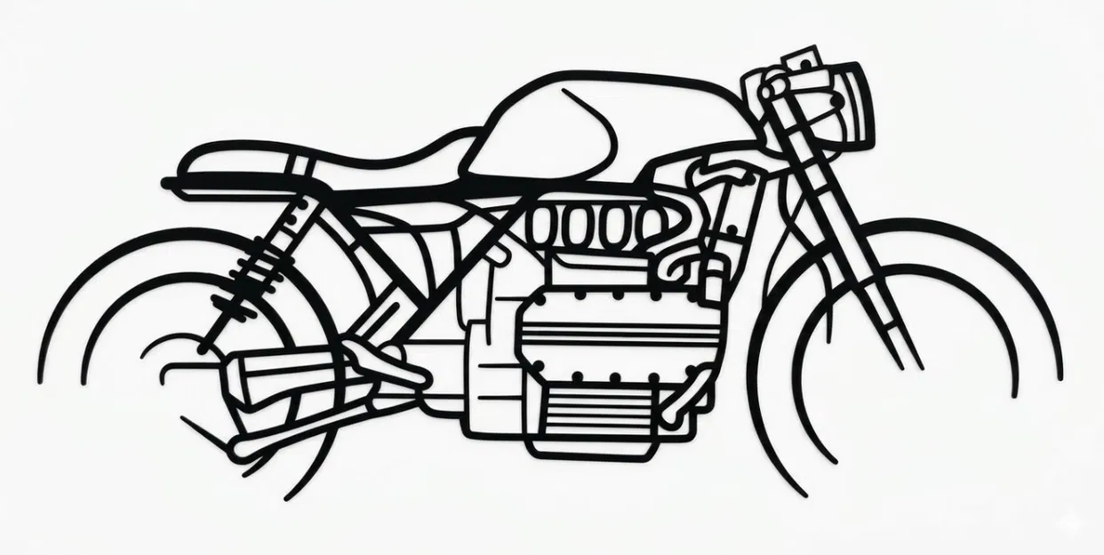 Mô hình trang trí treo tường BMW K1100 Cafe Racer in 3D - Image 3